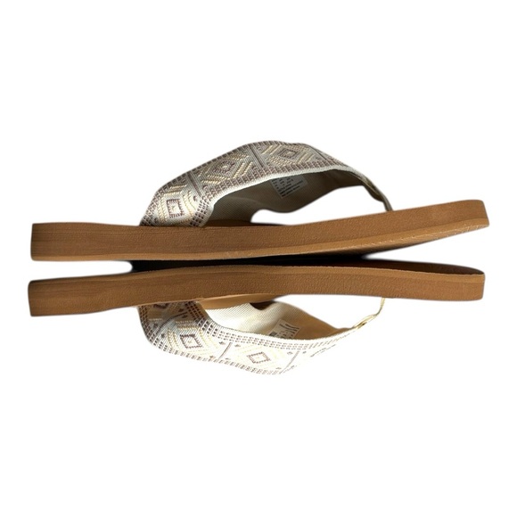 REEF Spring Woven Women's vintage white Sandals Arch Support NWOT flip flop | 10 - Picture 7 of 11